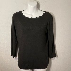 Philosophy 3/4 Sleeve Top Scallop Detail (S)